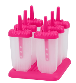 6Pcs Popsicle Molds Reusable Ice Cream DIY Ice Maker Ice (Color: Pink)
