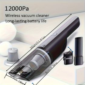 Wireless Silver Car Vacuum Cleaner Wireless Car With Strong Suction Handheld Vacuum Cleaner Small Mini Rechargeable Home Vacuum Clean (Color: Silver)