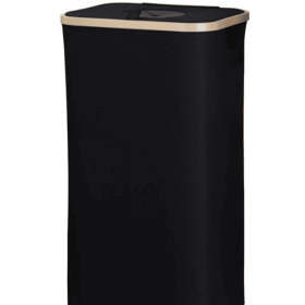 Kitchen  Recyclable Trash Can 26 Gallons Removable Reusable Inner Bag With Lid Bottle Plastic Waste Kitchen Trash Can (Color: Black)