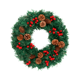 24 - Inch Christmas Wreath. Unlit, Yellow - Lit, Colorful - Lit Styles (Option: 60cm-Nolight)