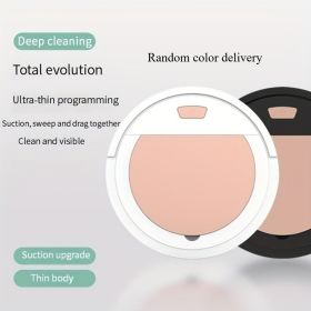 Intelligent Sweeping Robot Suction Drag Integrated, Rotating Sweeping Clean No Dead Angle, Large Capacity Endurance Low Noise, Thin Body Intellig (Option: Random1)
