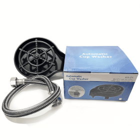 Manual Press-type Automatic Cup Cleaning Set, Including A Cup Cleaner With Connecting Tube And Connecting Water Pipe, Capable Of Pressing And Cle (Color: Black)