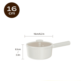 2 Piece Set 6.3 Inch,7.87 Inch ,1.5 QT,3 QT, Aluminum Mini Pots With Detachable Handles And Glass Lids ,Free Of PFOA,PFOS, Dishwasher Safe, Compa (Option: 16cm-White)