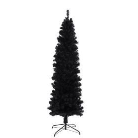 7.5 Ft. Black Slender Artificial Christmas Tree Including Collapsible Metal Stand (Color: Black)