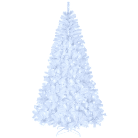 FCH 7ft 1346 Branches Automatic Tree Structure PVC Material 500 Lights Cool Color 8 Modes Christmas Tree White (Option: Style1)