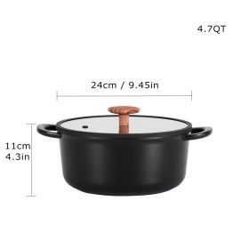 11 Inch Non-Stick Ceramic Soup Pot With Glass Lid , Dishwasher Safe, Suitable For Gas And Induction Cooktops, Free PFOA,PFOS (Option: 28CM)