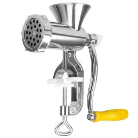 1Pc Manual Meat Grinder Heavy Duty Hand Operated Mincer Sausage Maker Machine Noodle Maker Kitchen Food Grinder For Pork Beef Pepper (Color: Silver)