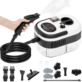 Handheld Steam Cleaner, Steamer For Cleaning, 2500W Pressurized Steam Cleaner With 1.2L Water Tank And 12 Attachments, Portable Steamer Cleaner F (Color: White)